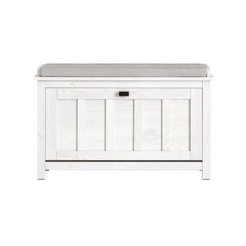 Banco zapatero con 1 puerta para entrada y dormitorio blanco