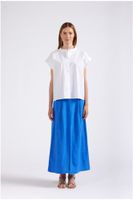 blusa corta con cuello mao white
