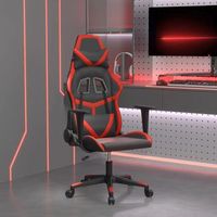 silla gaming  silla de oficina  silla gamer ergonomica de masaje cuero sintetico negro y rojo cfw790426