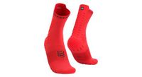calcetines de trail compressport pro racing v4 0 rojo negro