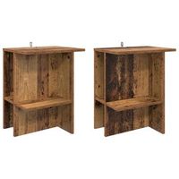 mesa de centro 40x30x49 cm madera - marron