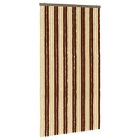 cortina de insectos de chenilla marron y beige 118 x 220 cm vidaxl