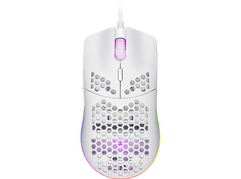 Ratón gaming - ISY IGM 4000-WT, Con cable, 7200 dpi, LEDs RGB, Diseño de panal, Blanco