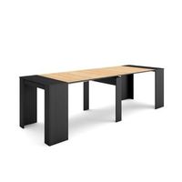 mesa consola extensible mesa comedor plegable 260 para 12 comensales comedor y cocina estilo moderno negro y roble