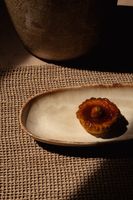 plato de gres en blanco 24x13x3 cm