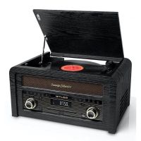 tocadiscos muse mt-115 w 20 w bluetooth usb cd mp3 fm madera negro