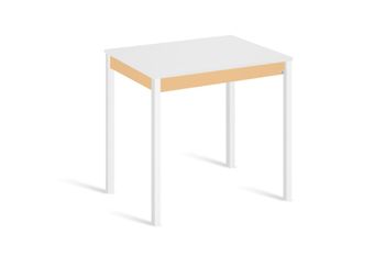 Mesa de cocina alta fija 100x60 cm crema pata blanco