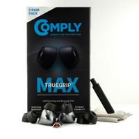comply truegrip max  tapones de repuesto de espuma con memoria premium para samsung galaxy buds3 pro  tecnologia smartskin  negro talla l 1 par