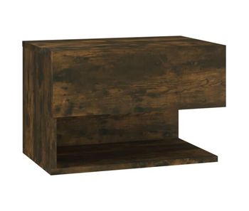 Vidaxl mesita de noche de pared roble ahumado