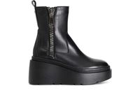 botin mujer de piel con maxi cremallera y meseta black