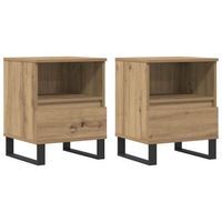 mesitas de noche 2 uds madera roble artisian 40x35x50 cm vidaxl