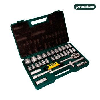 Juego 32 Pcs De Bocallaves Y Accesorios De 1/2