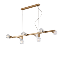 lampara colgante fabian de hierro lacado negro y dorado 8 luces l121 x 16 bl293-8-or
