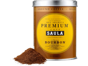 Café molido - Saula Premium Bourbon, Arábica, Intenso, 250 g