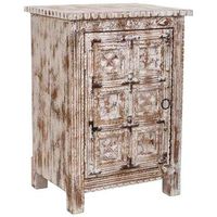 mesita de madera artesanal blanca 52x40x74h cm