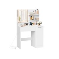 tocador estilo moderno blanco blanco  tocador con tira de luz