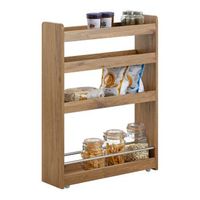 carrito multiuso con 4 ruedas y 4 bandejas carrito estrecho para cocina y bano marron 60 x 185 x 81 cm nsr01-pf sobuy es