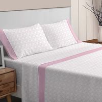 juego sabanas franela invierno paula 180 cm con dos almohadones rufino diaz rosa