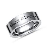 anillo de titanio con grabado laser individual 7 mm