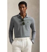 polo ralph lauren para hombre 710680790003 polo de pique custom slim fit gris xl casual algodon manga larga