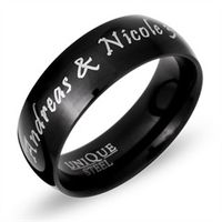 anillo acero inoxidable negro incl grabado laser