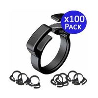 100 x abrazadera riego por goteo 16mm negro util para tuberia de 16mm sujeccion del tubo para riego por goteo y jardineria