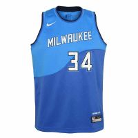 camiseta giannis antetokounmpo milwaukee bucks city edition nike swingman junior