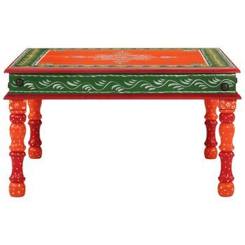 Mesa De Centro 54x54x30 Cm Madera - Naranja