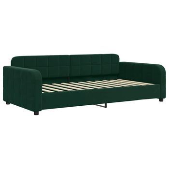 Cama Para Adulto | Cama Individual | Sofá Cama Sin Colchón Terciopelo Verde Oscuro 100x200 Cm