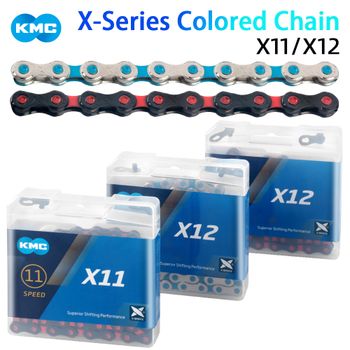 Cadena de Bicicleta KMC 11S 12S para MTB y Carretera, Color Plata, Negro, Azul, Cadena de Bicicleta de Montaña de 12 Velocidades, 118L 126 Eslabones para Shimano