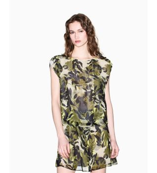 A|X Armani Exchange para mujer. XW002302AF21554F7137 Blusa Boxy (XS), Casual, Verde, Viscosa, Sin mangas / Tirantes