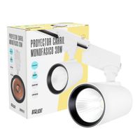 foco de carril led 30w 2527lm cri85 3000k monofasico 40000h