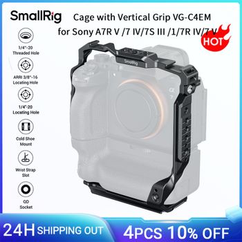 Jaula SmallRig para Sony Alpha 7R V / 7 IV / 7S III / 1 / 7R IV / 7 V con Empuñadura Vertical VG-C4EM con Orificios Roscados de 1/4