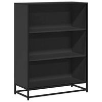 estanteriarlibreriararmario de libros madera ingenieria negra 805x35x1075 cm