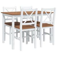 juego de muebles de comedor 5 piezas marron y blanco vidaxl
