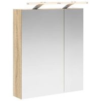 armario con espejo de bano roble sonoma 60 x 145 x 70 cm vidaxl