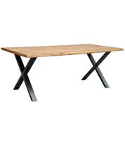 mesa comedor roble salvaje y patas metal x 200x100 cm