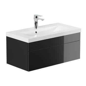 Conjunto Completo De Muebles De Baño Wangerooge Big S - Negro Made In Germany