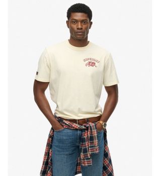 Superdry para hombre. M1012263A Camiseta Trade Tools Oversized blanco (XXL), Casual, Algodón, Manga corta