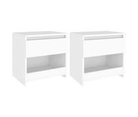vidaxl mesitas de noche 2 uds madera contrachapada blanco 40x30x39 cm
