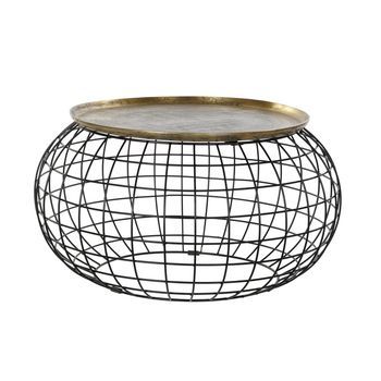 Mesita Auxiliar Aluminio 80x80x44 Dorado