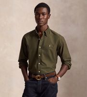 polo ralph lauren para hombre 710805564520 camisa oxford tenida custom fit verde l casual algodon manga larga