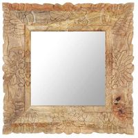 espejo de madera maciza de mango 50x50 cm vidaxl