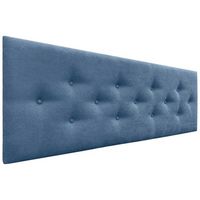 dhome cabecero de tela acualine con 3 hileras intercaladas de botones y patas cabezal tapizado cama lujoazul 135cm