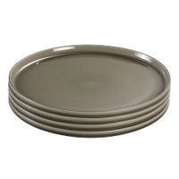 juego de 4 platos llanos de gres verde d28