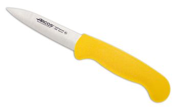 Cuchillo mondador de acero inoxidable nitrum de 80 mm mango amarillo