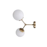 lampara de pared damar-6341 amarillo blanco metal vidrio 28x15x44 cm
