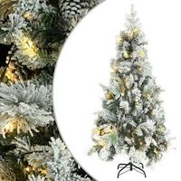 arbol de navidad con nieve luces led y pinas pvc y pe 225 cm vidaxl