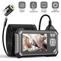 camara endoscopica industrial para inspeccion de coche boroscopio de 43 pulgadas 1080p lente doble unica ip67 impermeable para alcantarillado con 8led