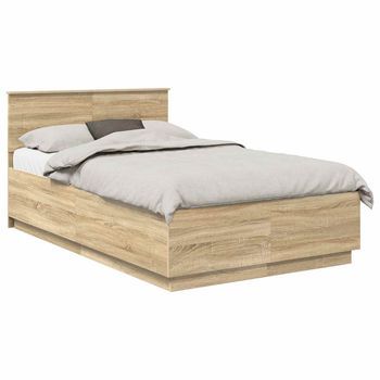 Estructura De Cama Con Cabecera Roble Sonoma 120 X 190 Cm Vidaxl
